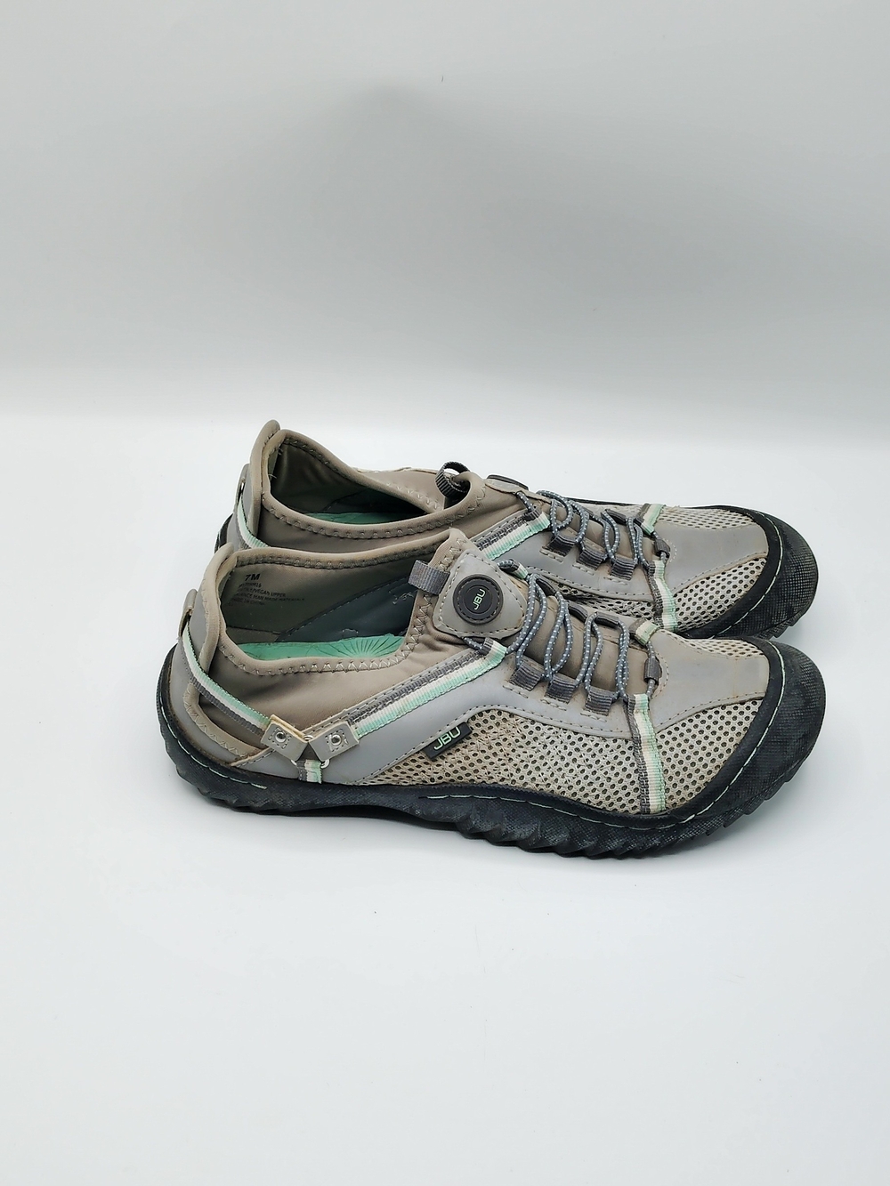 JBU Women’s Grey Mesh Outdoor/water  Sneakers with Mint Trim
